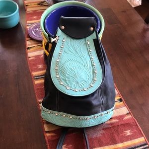 Tooled western backpack